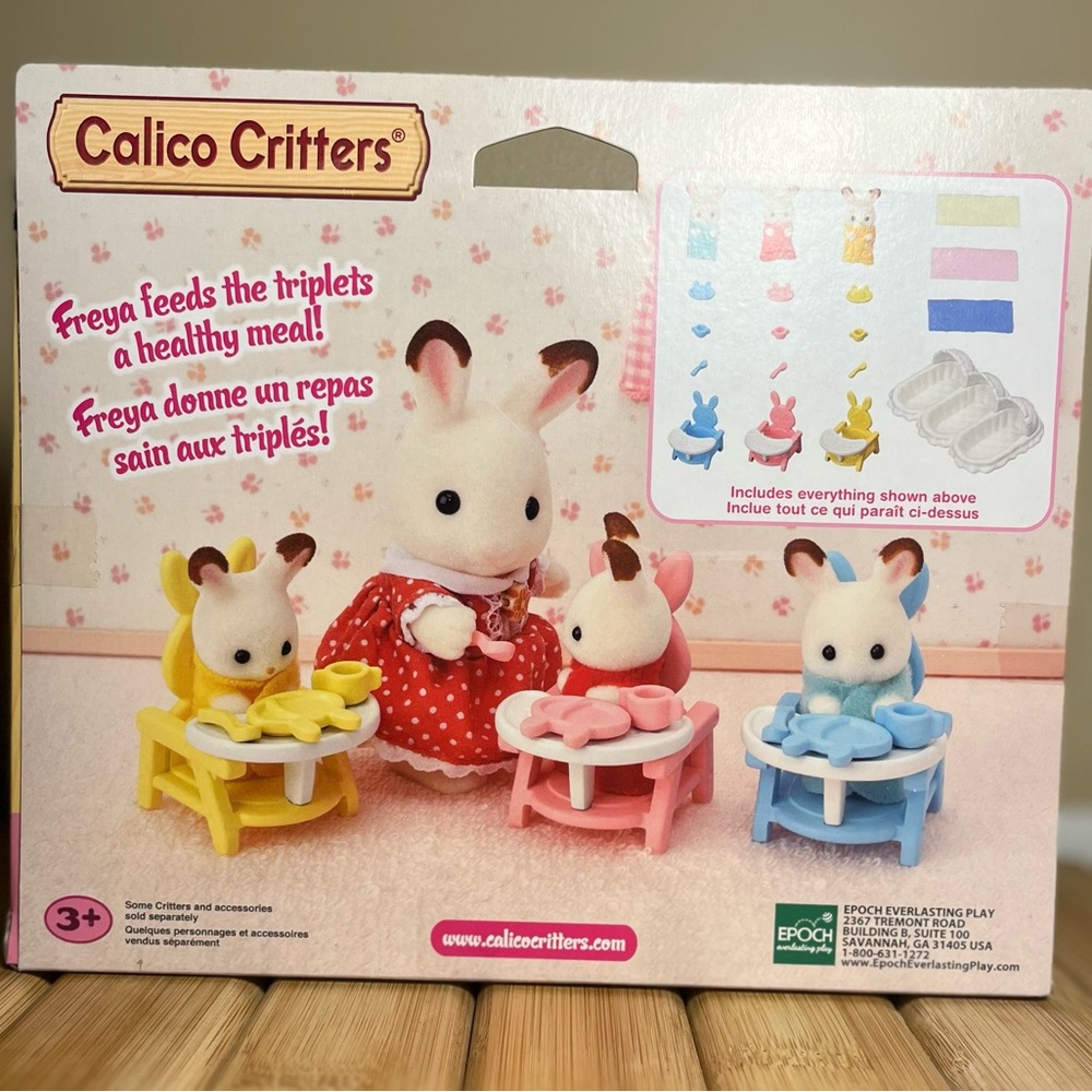 Calico Critters Triplets Nursery Set - Red, Yellow, Blue - Picture 2 of 2
